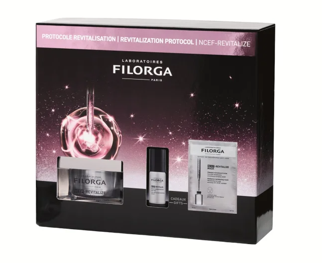 Filorga NCEF Revitalize Cofanetto con Crema 50 ml + Siero 5 ml + Maschera in Tessuto 20 ml - Cofanetto Regalo Beauty